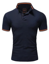 Amaci&Sons Poloshirt PROVIDENCE Herren Basic Kurzarm T-Shirt Dunkelblau