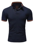 Amaci&Sons Poloshirt PROVIDENCE Herren Basic Kurzarm T-Shirt Dunkelblau