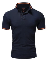 Amaci&Sons Poloshirt PROVIDENCE Herren Basic Kurzarm T-Shirt Dunkelblau