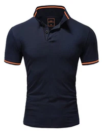 Poloshirt PROVIDENCE Herren Basic Kontrast Kurzarm Polohemd T-Shirt