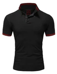 Amaci&Sons Poloshirt PROVIDENCE Herren Basic Kurzarm T-Shirt Schwarz/Dunkelgrau