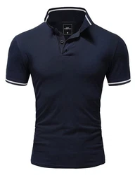 Amaci&Sons Poloshirt PROVIDENCE Herren Basic Kurzarm T-Shirt Dunkelblau/Blau
