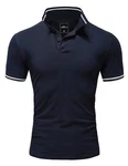Amaci&Sons Poloshirt PROVIDENCE Herren Basic Kurzarm T-Shirt Dunkelblau/Blau