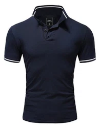 Amaci&Sons Poloshirt PROVIDENCE Herren Basic Kurzarm T-Shirt Dunkelblau/Blau