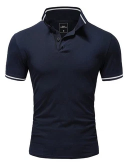 Amaci&Sons Poloshirt PROVIDENCE Herren Basic Kurzarm T-Shirt Dunkelblau/Blau