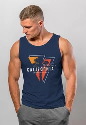 Neverless Herren Tank-Top California Los Angeles Surfing Motiv Dunkelblau/Blau/Rot/Hellblau