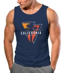 Neverless Herren Tank-Top California Los Angeles Surfing Motiv Dunkelblau/Blau/Rot/Hellblau