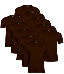 Cotton Prime T-Shirt O-Neck Tee Dunkelbraun/Braun/Bordeaux/Khaki