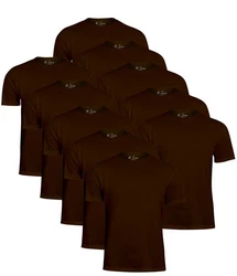 Cotton Prime T-Shirt O-Neck Tee Dunkelbraun/Braun/Bordeaux/Khaki