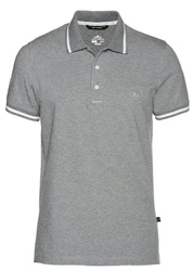 Jeff Green Poloshirt David Grau/Hellgrau/Rot