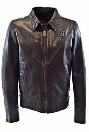 Lederjacke Greyson Robustes, washed, Lammnappa, Leder, Schwarz, Braun, Coole, Lederjacke