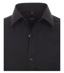 VENTI Hemd unifarben Schwarz/Dunkelbraun/Rot/Braun