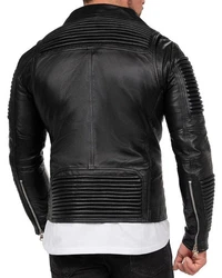 Reichstadt Bikerjacke Echtleder Jacke RS006LUX Schwarz/Silver (RS006LUX)