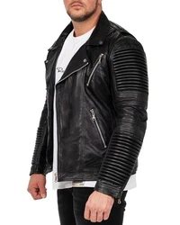 Reichstadt Bikerjacke Echtleder Jacke RS006LUX Schwarz/Silver (RS006LUX)