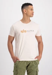 Alpha Industries T-Shirt Alpha Label T Weiß/Khaki/Creme/Rot/Braun