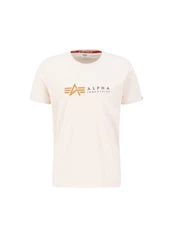 Alpha Industries T-Shirt Alpha Label T Weiß/Khaki/Creme/Rot/Braun