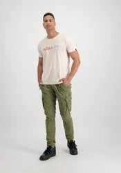 Alpha Industries T-Shirt Alpha Label T Weiß/Khaki/Creme/Rot/Braun