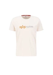 Alpha Industries T-Shirt Alpha Label T Weiß/Khaki/Creme/Rot/Braun