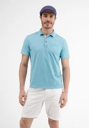LERROS Poloshirt mit Finelinerstreifen Türkis/Hellblau/Blau