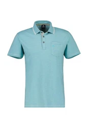 LERROS Poloshirt mit Finelinerstreifen Türkis/Hellblau/Blau