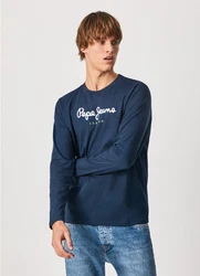 Pepe Jeans Langarmshirt Eggo marineblau / pastellgrün / weiß