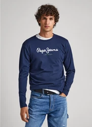 Pepe Jeans Langarmshirt Eggo marineblau / pastellgrün / weiß