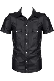 Langarmhemd Herren-Hemd in schwarz - XL