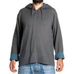 PANASIAM Kurzarmhemd Herren Hoodie mit Kapuze Fisherman Shirt Dunkelgrau/Grau/Hellgrau/Dunkelblau