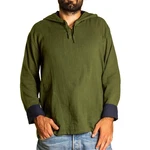 PANASIAM Kurzarmhemd Herren Hoodie mit Kapuze Fisherman Shirt zweifarbig