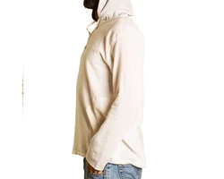 PANASIAM Kurzarmhemd Herren Hoodie mit Kapuze Fisherman Shirt Beige/Dunkelrot/Schwarz/Braun