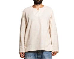 PANASIAM Fischerhemd T01 Khaki/Beige/Weiß