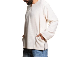 PANASIAM Fischerhemd T01 Khaki/Beige/Weiß