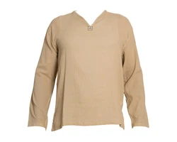 PANASIAM Sommerhemd 'K' Herren Freizeithemd Khaki/Braun/Beige