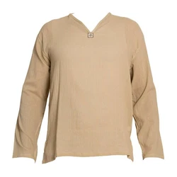 PANASIAM Sommerhemd 'K' Herren Freizeithemd Khaki/Braun/Beige