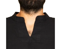 PANASIAM Kurzarm Fischerhemd Schwarz/Beige/Rot