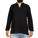 PANASIAM Kurzarm Fischerhemd Schwarz/Beige/Rot