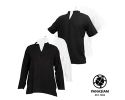 PANASIAM Kurzarm Fischerhemd Schwarz