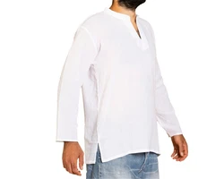 PANASIAM Kurzarm Fischerhemd Weiß/Creme