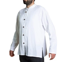 Kurzarmhemd Fischerhemd Ben mit 5 Holzknpfen 100 % Baumwolle angenehm weiches Freizeithemd Fisherman Shirt