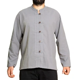 Kurzarmhemd Fischerhemd Ben mit 5 Holzknpfen 100 % Baumwolle angenehm weiches Freizeithemd Fisherman Shirt