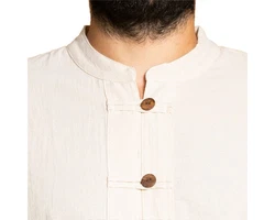 PANASIAM Kurzarmhemd Fischerhemd Ben Weiß/Beige/Khaki