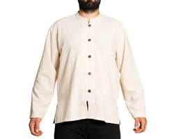 PANASIAM Kurzarmhemd Fischerhemd Ben Weiß/Beige/Khaki