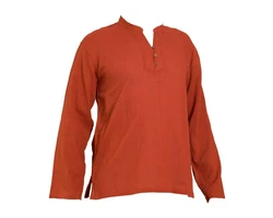 PANASIAM Kurzarmhemd 'K' Rot/Orange/Braun