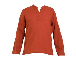 PANASIAM Kurzarmhemd 'K' Rot/Orange/Braun