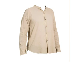 PANASIAM Kurzarmhemd 'K' Khaki/Weiß/Beige
