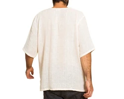 PANASIAM Farmerhemd Weiß/Beige/Creme
