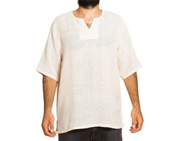 PANASIAM Farmerhemd Weiß/Beige/Creme