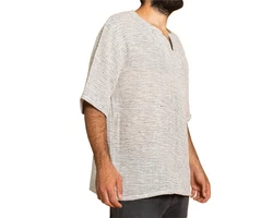 PANASIAM Farmerhemd Grau/Silber/Hellgrau/Beige/Weiß/Khaki