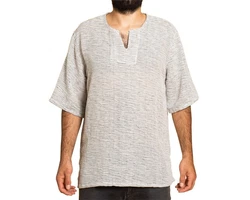 PANASIAM Farmerhemd Grau/Silber/Hellgrau/Beige/Weiß/Khaki