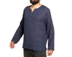 PANASIAM Farmerhemd Dunkelblau/Blau/Lila